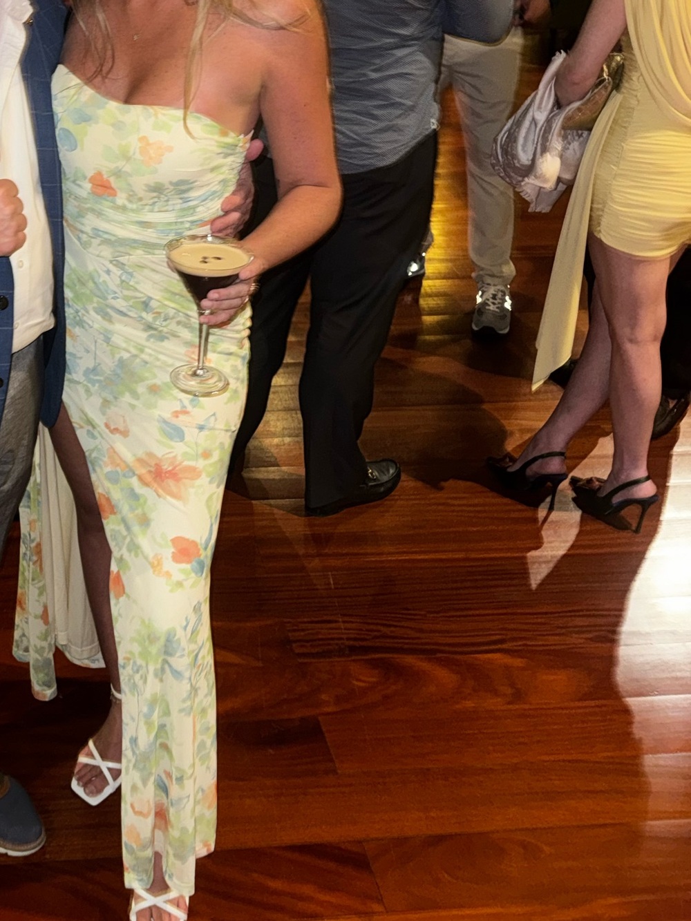 Floral Strapless Maxi Dress with Front Slit - Picture 5 of 5